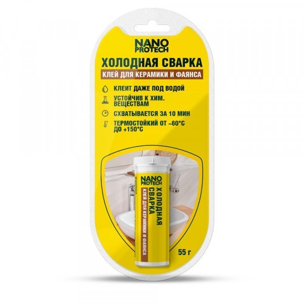 NPGSK0007-NANOPROTECH-Холодная сварка – Клей для керамики и фаянса NANOPROTECH, 55 гр-1