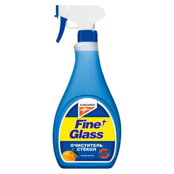 320122-KANGAROO-Очиститель стекол с запахом апельсина Fine glass, 500 мл., без салфетки-1