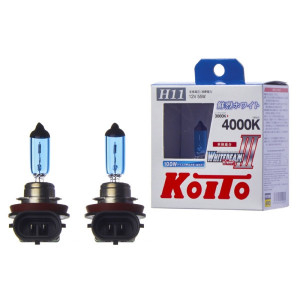 P0750W-Koito-Лампа высокотемпературная Koito Whitebeam H11 12V 55W (100W) 4000K (комплект 2 шт.)-2
