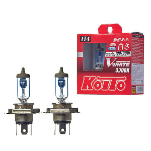P0746W-Koito-Лампа высокотемпературная Koito Whitebeam H4 12V 60/55W (100/90W) 3700K (комплект 2 шт.)-1