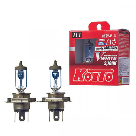 P0746W-Koito-Лампа высокотемпературная Koito Whitebeam H4 12V 60/55W (100/90W) 3700K (комплект 2 шт.)-1