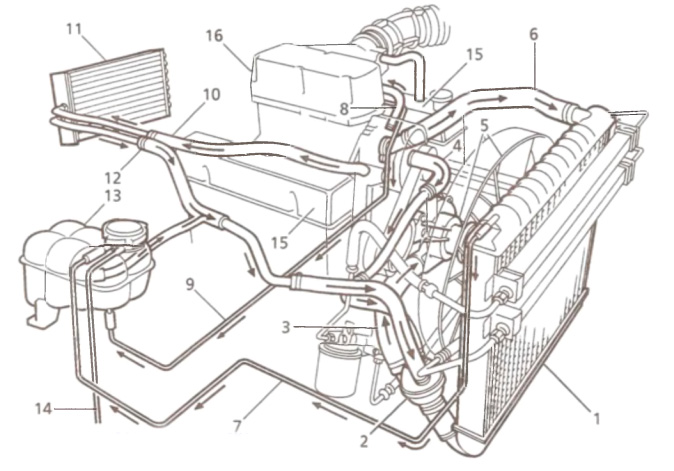 Расположение компонентов (двигатель V8 – до 1999 г.)